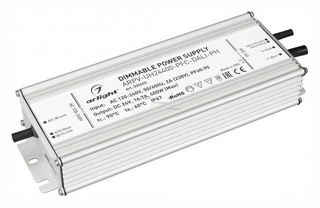 Блок питания Arlight ARPV-UH24400-PFC-Dali-PH 24V 400W IP67 16,7A 025655 - 0