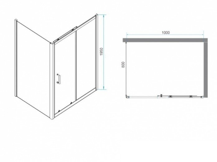 Душевой уголок RGW Passage PA-74-1 100x80 профиль хром стекло прозрачное 4108741108-11 - 2