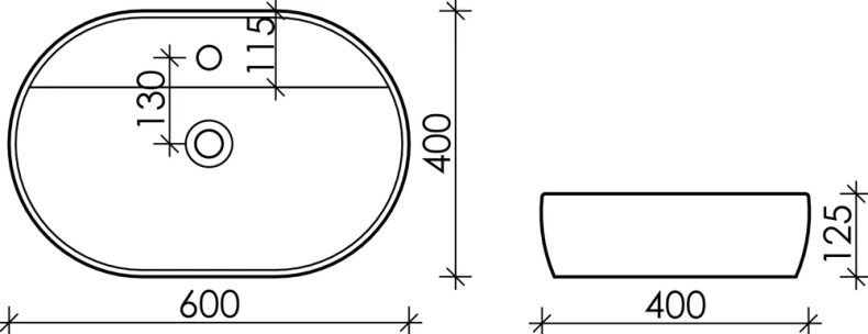 Раковина накладная Ceramica Nova Element 60х40 белая CN6035 - 4