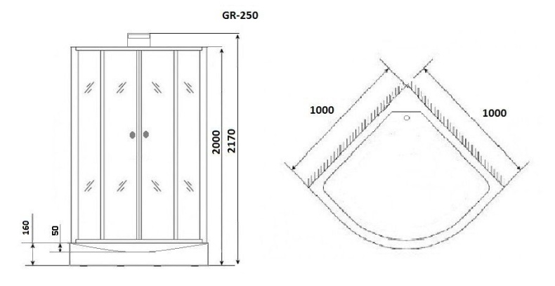 Душевая кабина Grossman GR250 100х100 - 6