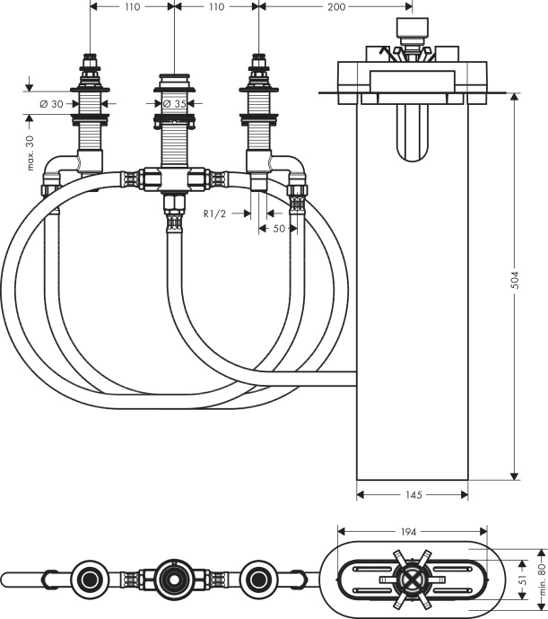 Скрытая часть Hansgrohe 13440180 - 1