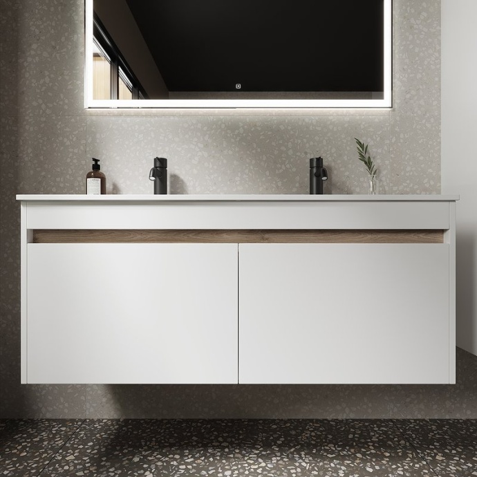 Тумба под раковину подвесная Sancos Smart 120 белая глянцевая SM120-2W - 1