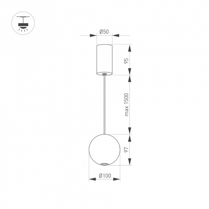 Подвесной светодиодный светильник Arlight SP-Elementa-Orb-R100-9W Warm3000 032764 - 5