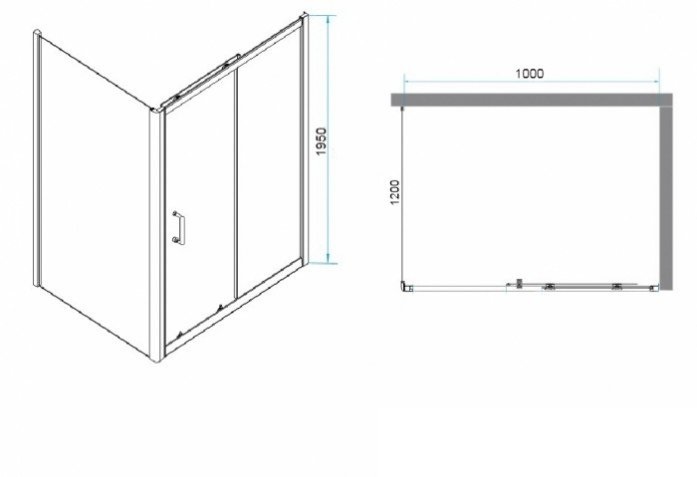 Душевой уголок RGW Passage PA-74 100x120 профиль хром стекло прозрачное 410874102-11 - 2