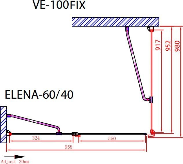 Душевой уголок Cezares Elena 100х100 хром стекло прозрачное ELENA-W-A-12-100-C-Cr - 5