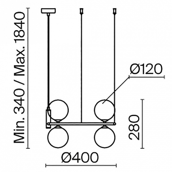 Подвесной светильник Maytoni Ring MOD013PL-04BS1 - 4