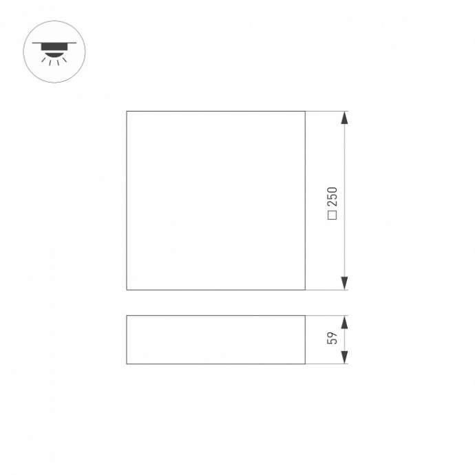 Потолочный светодиодный светильник Arlight SP-Quadro-S250x250-25W Day4000 034789 - 4