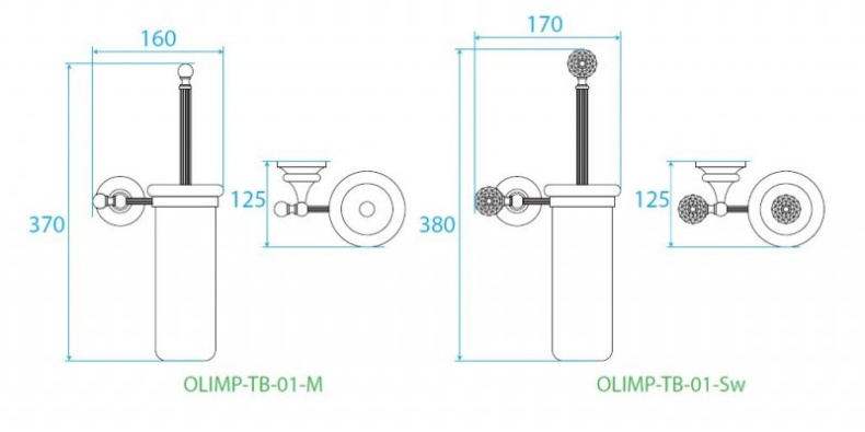 Ёршик для унитаза Cezares OLIMP  OLIMP-TB-01-M - 2