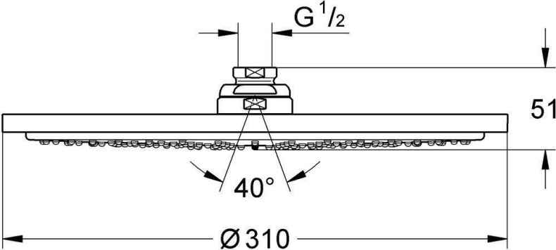 Верхний душ Grohe Rainshower Cosmopolitan 310 27477000 - 3