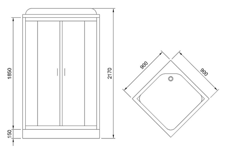 Душевая кабина Royal Bath 80x80 профиль белый стекло прозрачное RB80HP1-T - 1