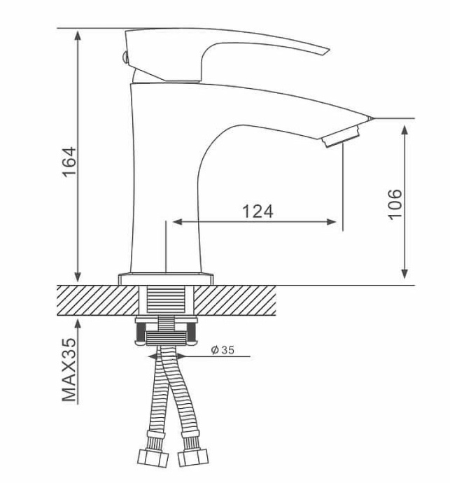 Смеситель для раковины Gappo черный матовый G1007-66 - 1