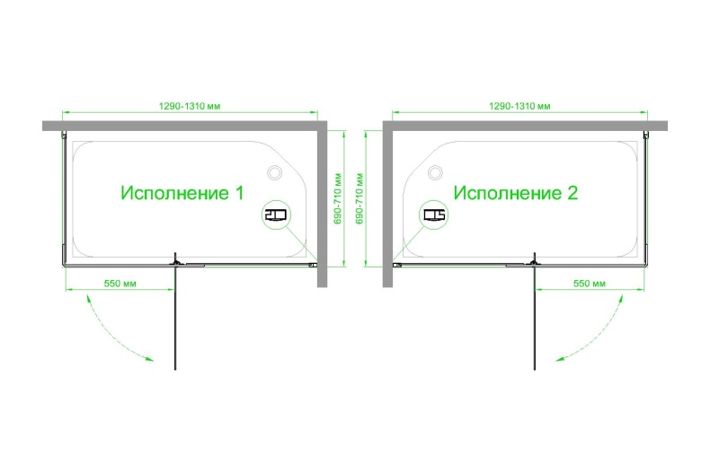 Душевой уголок Royal Bath HPVD 130х70 профиль белый стекло прозрачное RB7130HPVD-T - 3
