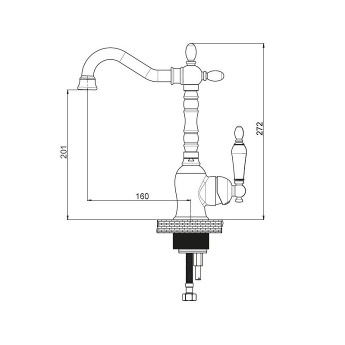 Смеситель для раковины GPD Retro золото  MTL180-A - 8