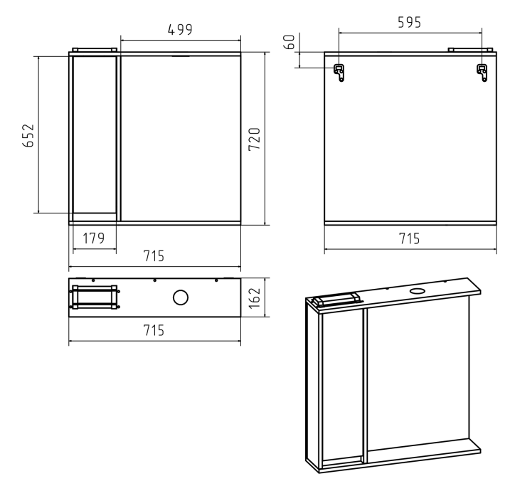 Зеркало Misty Алиса 75 L с подсветкой белое Э-Али04075-01Л - 2