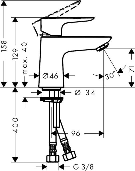 Смеситель Hansgrohe Talis E 71702000 для раковины - 3