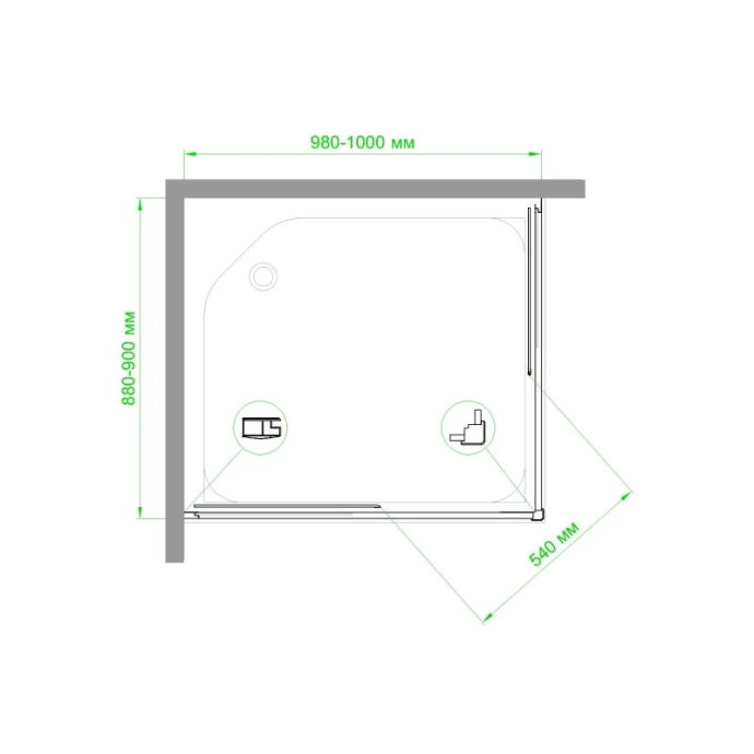 Душевой уголок Royal Bath HPD 100х90 профиль хром стекло матовое RB9100HPD-C-CH - 2