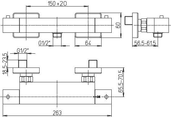 Термостатический смеситель Paini Dax 84CR511THKM для душа - 1