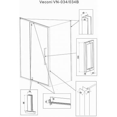 Душевой уголок Veconi Rovigo RV-034 100х80 профиль хром  RV034-10080-01-C7 - 2