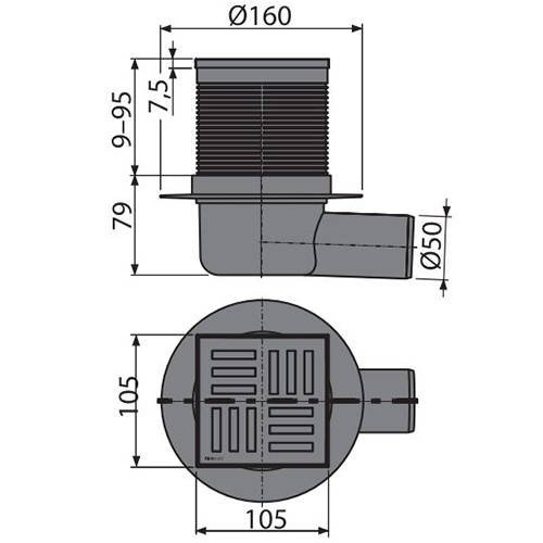 Душевой трап AlcaPlast   APV5111 - 1