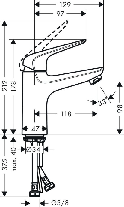 Смеситель Hansgrohe Novus 100 71031000 для раковины - 1