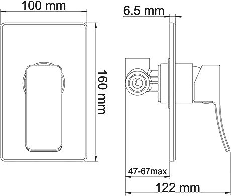 Смеситель Wasserkraft Exter 1651 для душа - 1