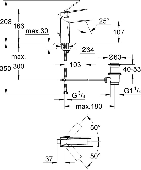 Смеситель Grohe Allure Brilliant 23029000 для раковины - 14