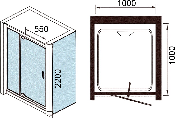 Душевая кабина Weltwasser WW MAINE 100х100 L хром  10000001064 - 6