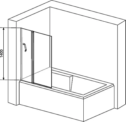 Шторка на ванну RGW Screens SC-11 B 100х140 профиль черный стекло прозрачное 351101111-14 - 2
