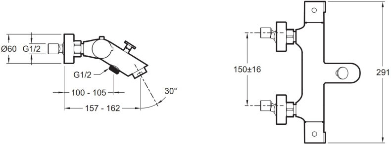 Термостат Jacob Delafon Brive E24335-CP для ванны с душем - 3