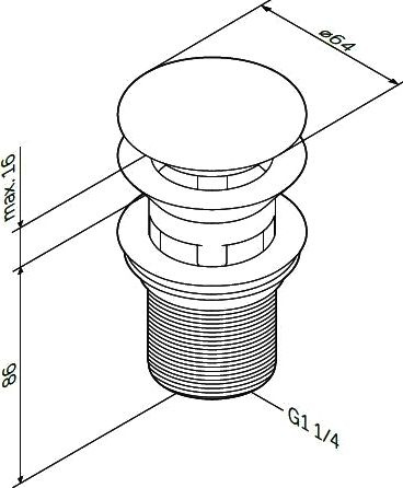 Донный клапан для раковины AM.PM F0700164 - 1