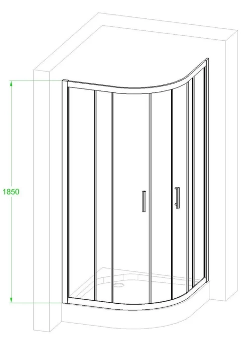 Душевой уголок Royal Bath HKD 90х90 профиль хром стекло прозрачное RB90HKD-T-CH - 3