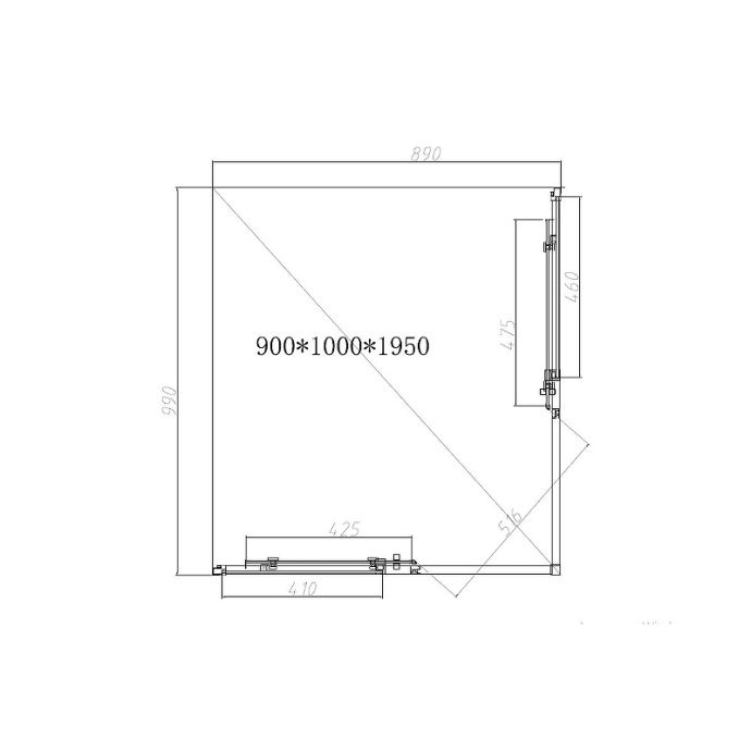 Душевой уголок Vincea Slim-N 100х90 хром стекло прозрачное VSS-4SN9010CL - 2