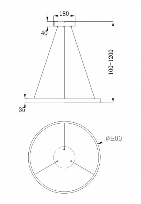 Подвесной светодиодный светильник Maytoni Rim MOD058PL-L32W4K - 1