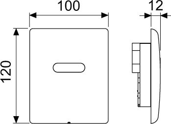 Кнопка смыва TECE Planus Urinal 220/12 V 9242352 сатин, нержавеющая сталь - 2