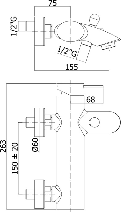 Смеситель Paffoni Berry BR022CR для ванны - 1