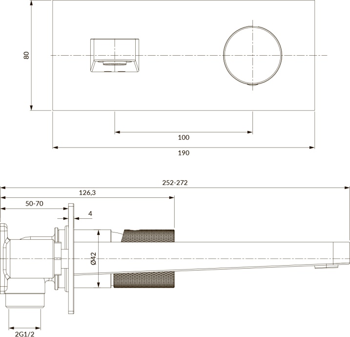 Смеситель для раковины Omnires Contour CT8015CR С ВНУТРЕННЕЙ ЧАСТЬЮ  хром - 3