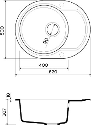 Мойка кухонная Omoikiri Manmaru 62-BL черная 4993355 - 2