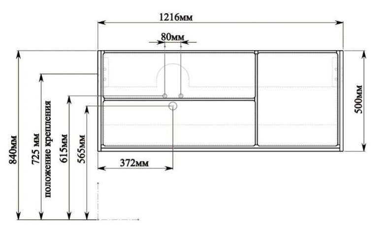 Комплект мебели Sanvit Бруно -2 120 L белый глянец - 5