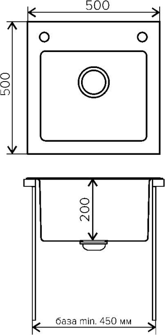 Мойка кухонная Tolero TG-500 черная 765048 - 1