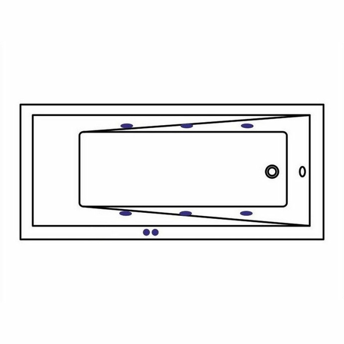 Акриловая ванна Whitecross Wave 150х70 белая золото с гидромассажем 0101.150070.100.SOFT.GL - 1