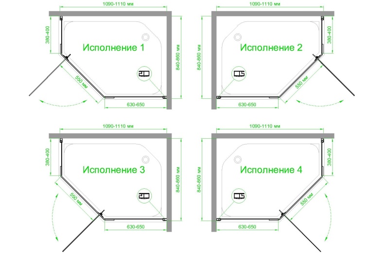 Душевой уголок Royal Bath TR 85х110 профиль черный стекло матовое RB1185TR-C-BL - 3