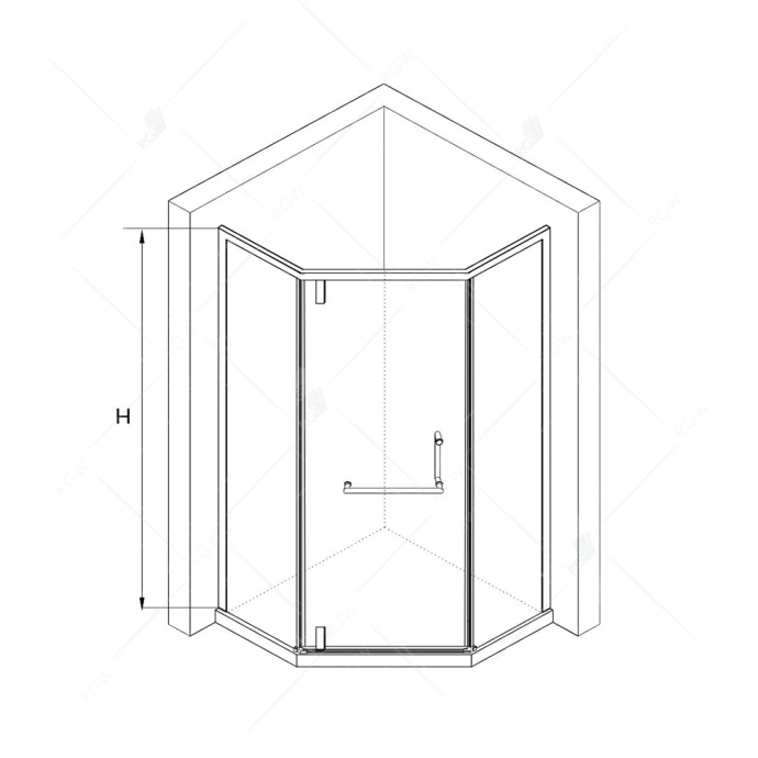 Душевой уголок 100*100*195 RGW HO-084-W Трапеция/Белый/Сатинат/8 мм (2 уп.) 350608400-25 - 3