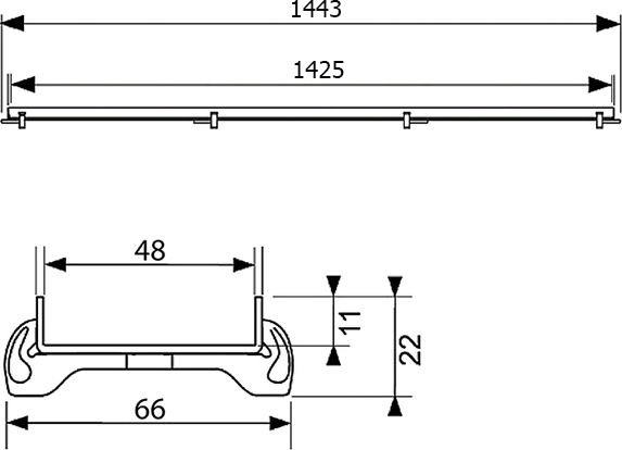 Душевой лоток Tece drainlinе 144.3 см  601570 - 9