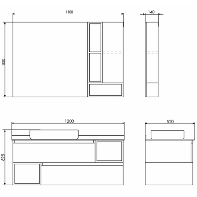 Тумба с раковиной Comforty Прага 120 дуб белый 00-00013222 - 4