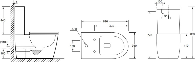 Унитаз-компакт Ceramica Nova Highlight Rimless CN1802 - 6