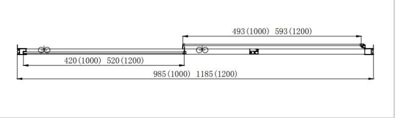 AQ ARI RA 12020BL Душевая дверь двухэлементная, раздвижная1200x2000 профиль черный, стекло прозрачное - 5