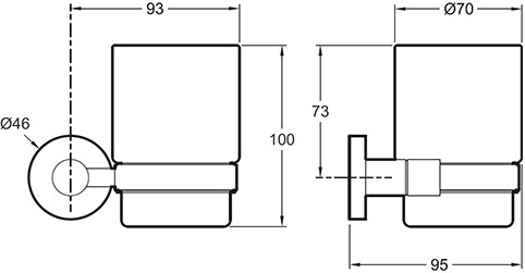 Стакан Jacob Delafon Eo E77825-CP - 1