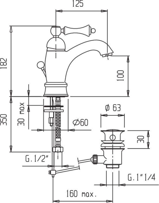 Смеситель Cezares Margot MARGOT-LSM1-A-02-M для раковины - 2