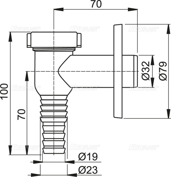 Сифон для стриральных машин AlcaPlast   APS1 - 1