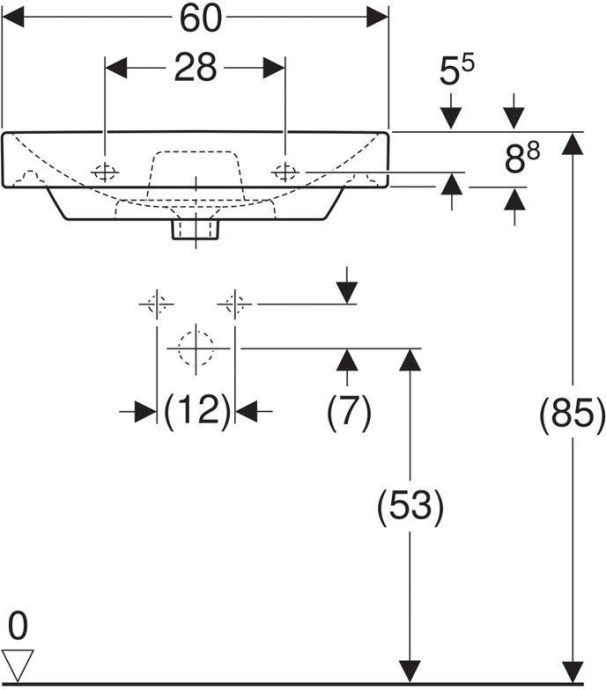 Раковина 48x60 Geberit Smyle Square 500.229.01.1 - 1